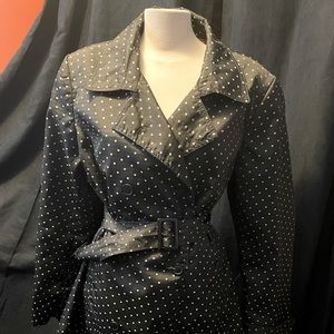 Black polka dot trench coat/raincoat